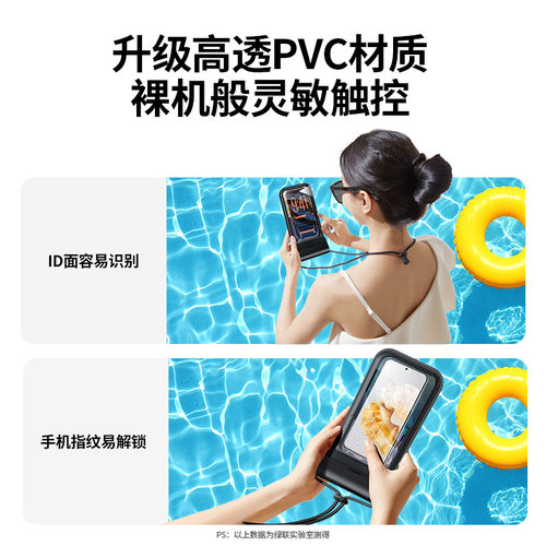 绿联手机防水袋可触屏拍照游泳潜水透明袋外卖骑手专用浴室手机套-图2
