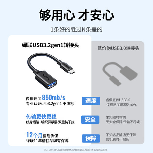 绿联otg转接头usb转typec转接线U盘转换器接口适用苹果16数据线iphone17/15华为手机平板电脑优盘车载连接tpc - 图0