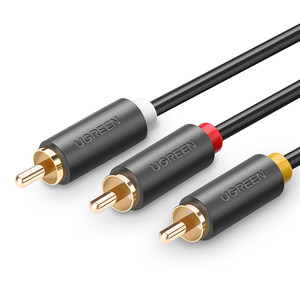 绿联av线三对三莲花头音频线dvd机顶盒子老电视信号连接线高清数据输出红黄白rca插头3对3三色线音视频转接线