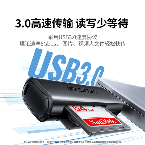 绿联相机读卡器sd卡tf多合一usb高速ccd转换器otg正品行车记录仪内存储卡读取适用大疆苹果typec手机电脑两用 - 图0