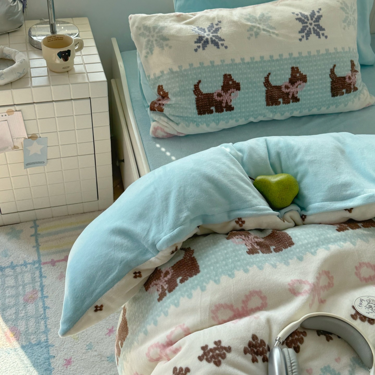 梨梦 ins可爱卡通费尔岛牛奶绒四件套保暖珊瑚绒床单被套床上用品,淘宝优惠券,粉丝福利购,淘宝优惠卷