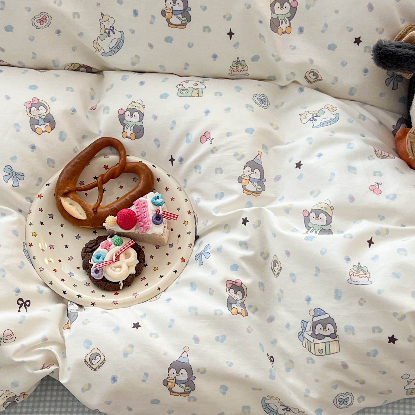 梨梦 ins可爱少女心卡通学生宿舍纯棉四件套全棉床单被套床上用品,淘宝优惠券,粉丝福利购,淘宝优惠卷