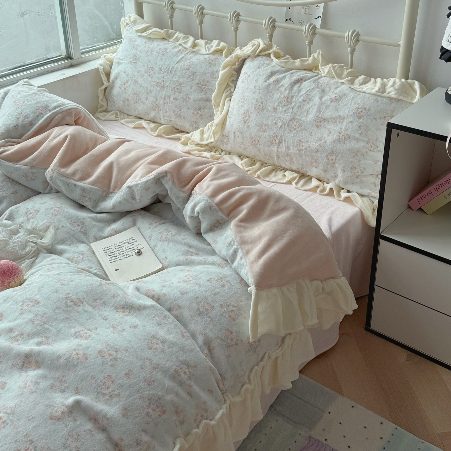 梨梦 雾岛听风 冬季保暖加厚牛奶绒四件套床单被套珊瑚绒床上用品,淘宝优惠券,粉丝福利购,淘宝优惠卷