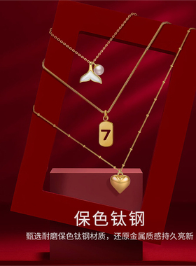 新款潮礼物锁骨链简约气质钛钢