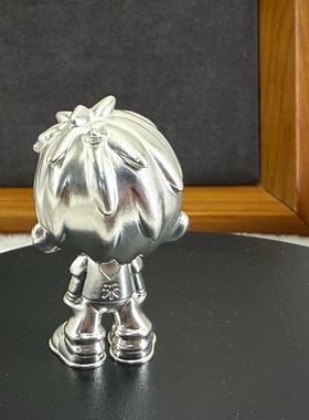 来图定制999/925纯银 银饰摆件卡通人物摆件小男孩子摆件实心