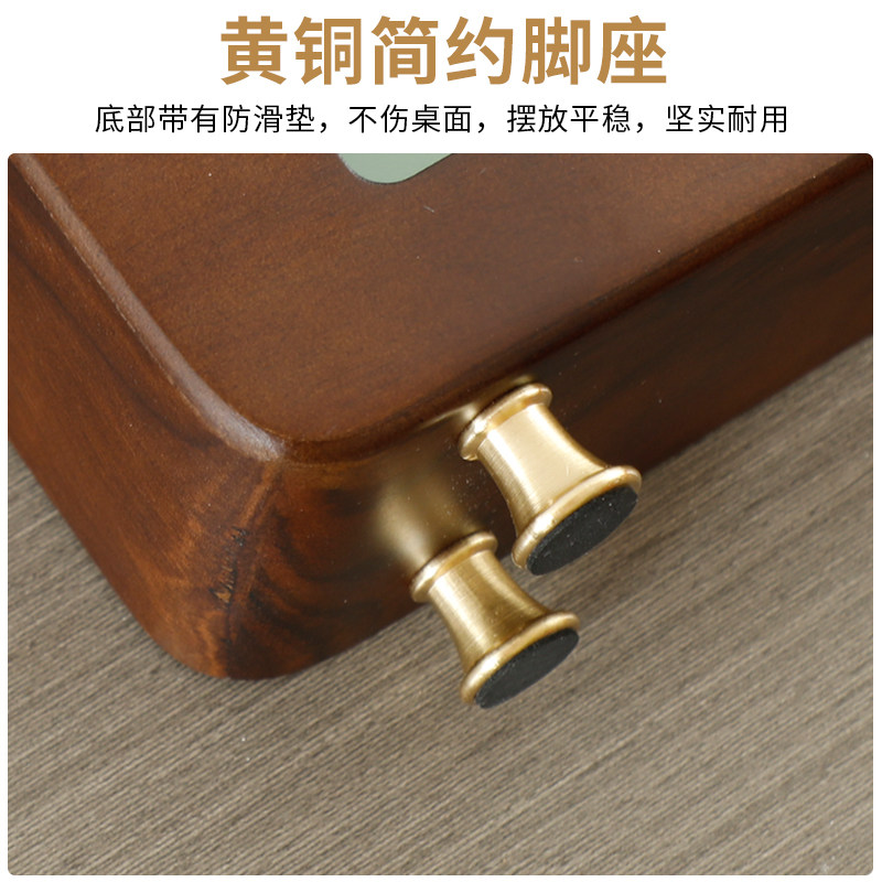 汉时现代简约胡桃木摆件时钟时尚温湿度显示装饰座钟创意钟表D555,淘宝优惠券,粉丝福利购,淘宝优惠卷