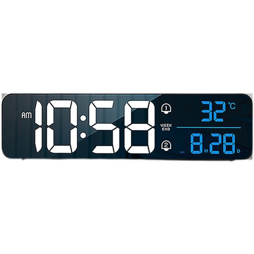 汉时数字闹钟学生用电子时钟挂墙高清led时钟静音万年历挂钟HA810 - 图3