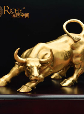 摆件办公室铜牛华尔街