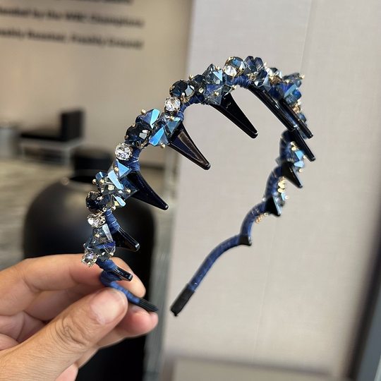 韩系轻奢水晶发箍高级感发梳带齿碎发头箍百搭洗脸发卡头饰女