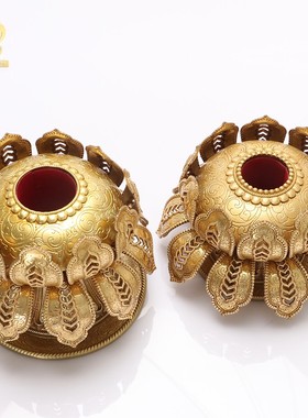 转金简手摇底座藏族摆件工艺品