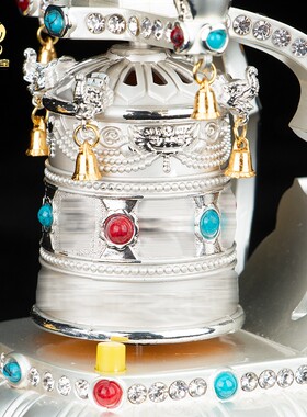 摆件太阳能车载转轮中控台装饰