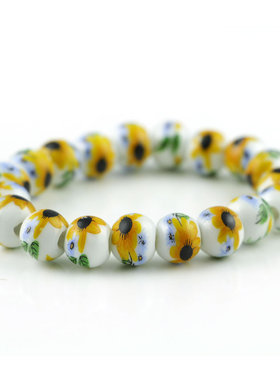 牡丹向日葵陶瓷串珠时尚风手链