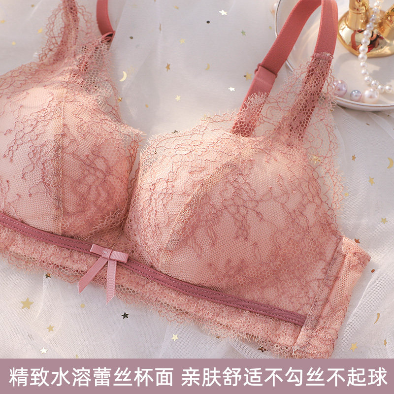 超薄bra红色内衣套装无钢圈文胸 嫦香诗文胸