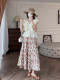 Zhang Sesou 25SS ນາງສາວ Romandy ເສື້ອ V-neck French ruffled sleeves small flyated top chic