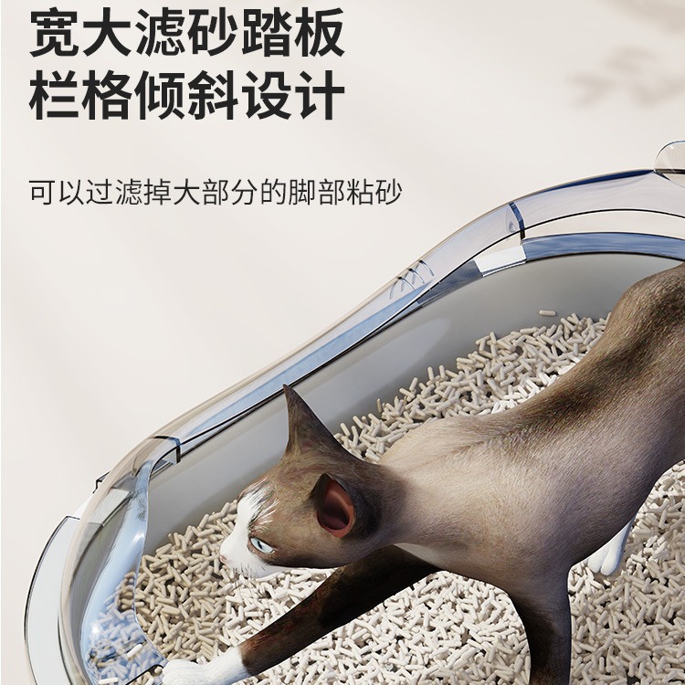 皇冠猫砂盆超大号半封闭开放式猫厕所防外溅防带砂特大号宠物用品 - 图2