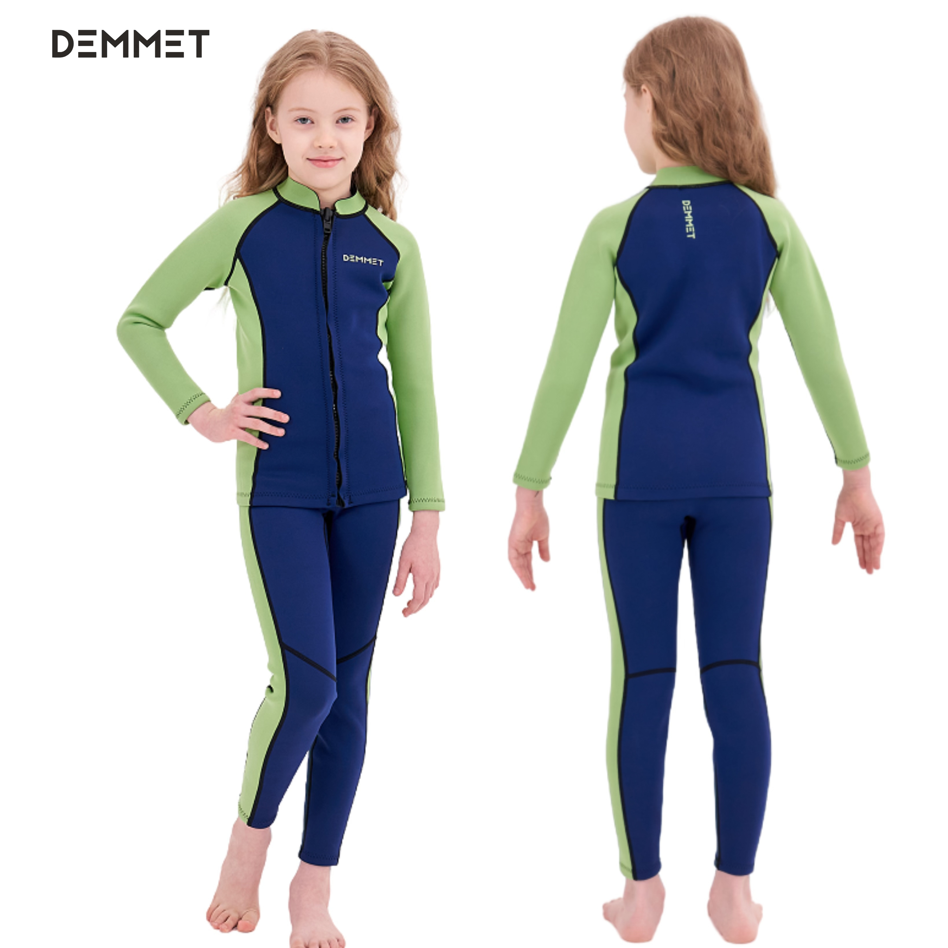 新款1.5/3mm儿童潜水服男女童分体泳衣保暖长袖防晒浮潜水母衣-图0