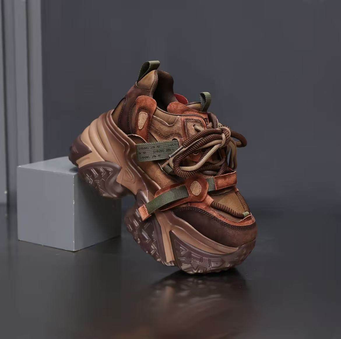 IG/IG增高10CM2025秋季新款运动老爹鞋加绒厚底松糕底女真皮鞋子,淘宝优惠券,粉丝福利购,淘宝优惠卷