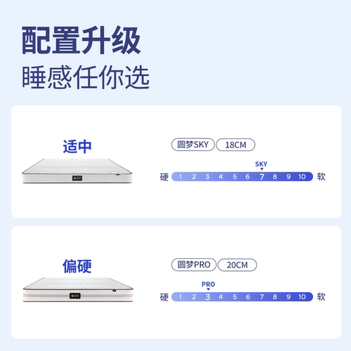 梦神椰棕床垫席梦思20cm独立弹簧床垫椰棕十大名牌床垫家用 圆梦 - 图0