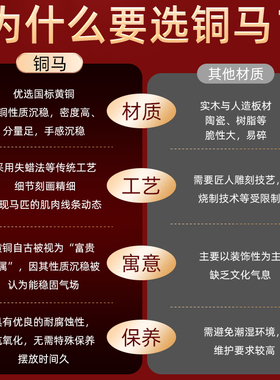 马到成功摆件纯黄铜马上发财有钱