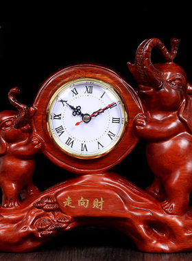 红木大象摆件一对木质实木工艺品