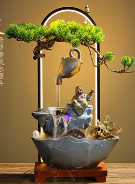 流水摆件循环水客厅办公室桌鱼缸