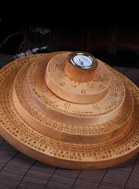 桃木罗盘高精度专业综合盘指南针