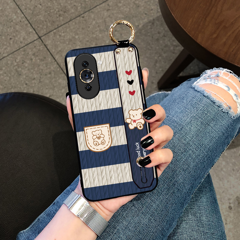 Aimak适用华为nova14Ultra手机壳nova12活力版保护套nova13pro外壳10SE皮质感6789腕带款11毛衣熊斜挎挂绳女 - 图2