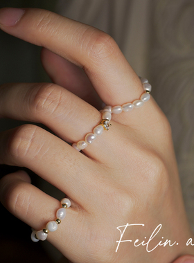 《露珠环》天然淡水珍珠戒指