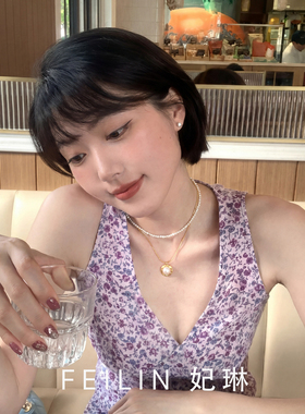 天然淡水珍珠项链单颗光泽2026新款女士官方正品颈链锁骨链时尚款