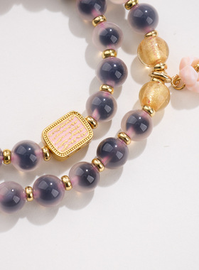 天然糖心玛瑙女王贝象牙果凤九双圈手链串珠溏心玛瑙手串手饰