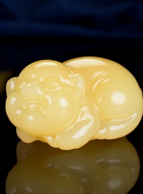 招财生肖猪手把件和田玉