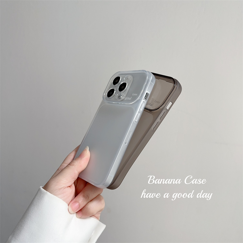 BananaCase新款简约透明磨砂大视窗适用14promax苹果15手机壳iPhone13透黑11/12pro防摔xsmax/xr防摔保护套12 - 图2