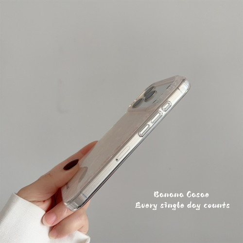 BananaCase高级感ins米杏半透底梦幻细闪贝壳纹硬壳适用17promax手机壳iphone17苹果16pro新款15promax保护套 - 图1