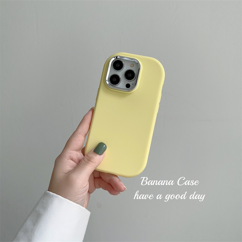 BananaCase简约小清新淡黄色适用于iPhone14pro苹果15手机壳13promax硅胶磨砂12pro防摔11保护套软 - 图0