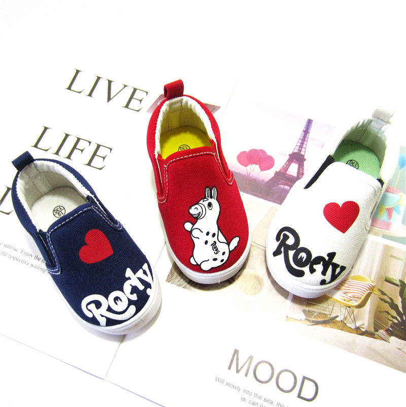 春季新款外贸儿童一脚蹬帆布鞋小童球鞋软底宝宝鞋子潮童男女童鞋