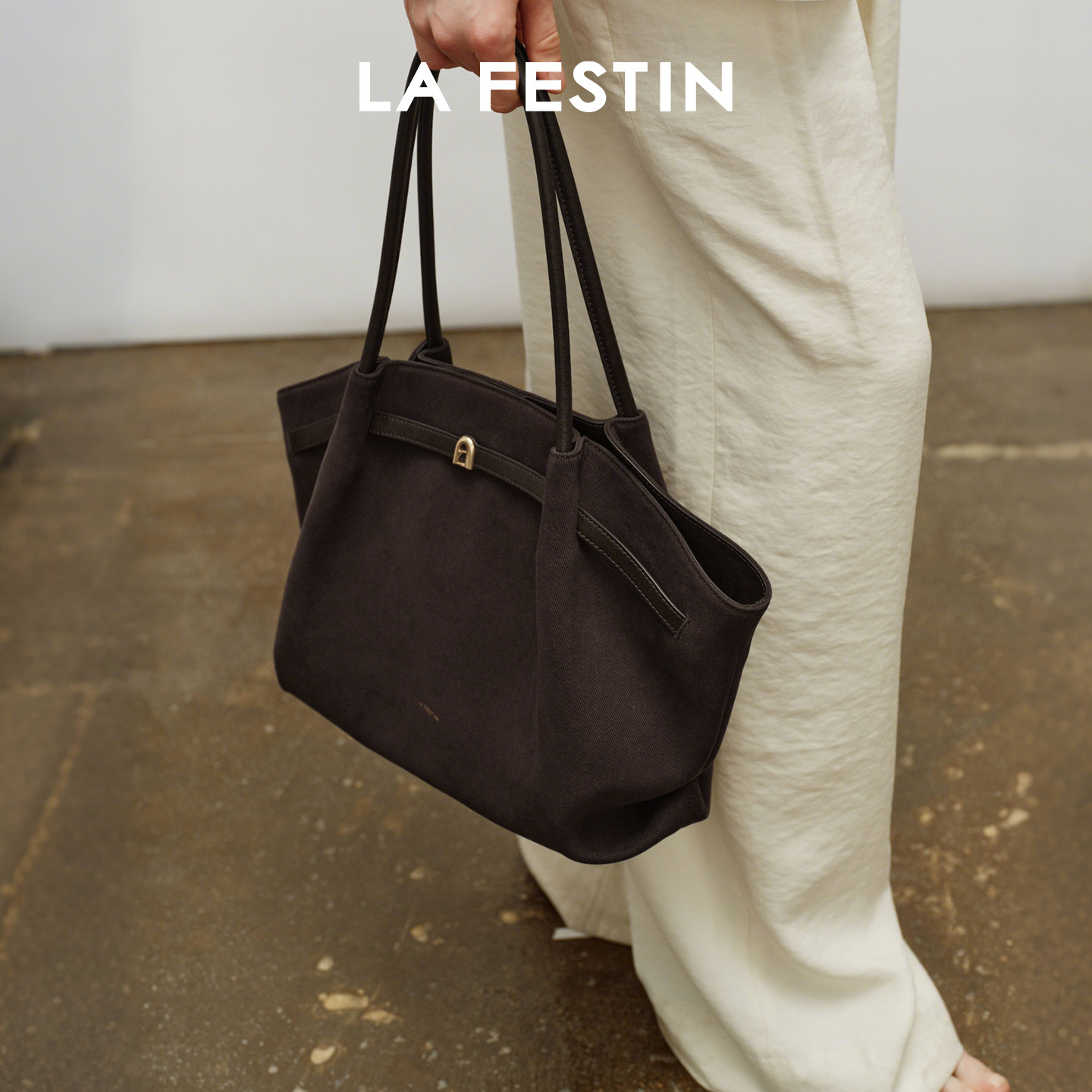 拉菲斯汀麂皮小懒包女2026新款秋冬通勤腋下菜篮子包大容量托特包,淘宝优惠券,粉丝福利购,淘宝优惠卷