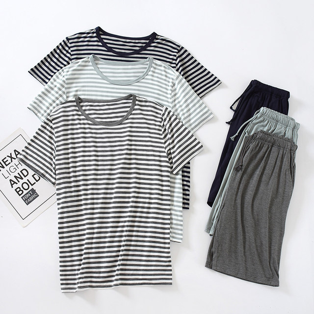 Modal striped ໄວຫນຸ່ມສາມາດໃສ່ pajamas ໃນເວລາທີ່ອອກໄປ