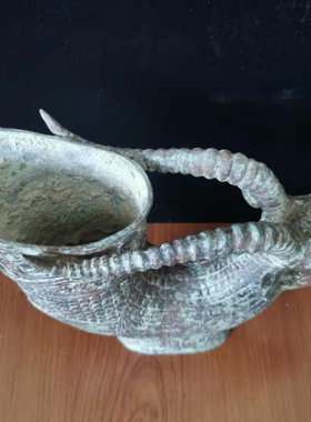 风水镇宅摆件青铜器羊角杯尊礼品