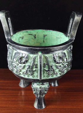 复古摆件兽面纹鼎镇宅仿古青铜器