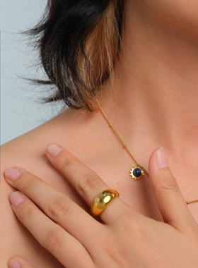 气质个性18k镀金百搭防过敏戒指