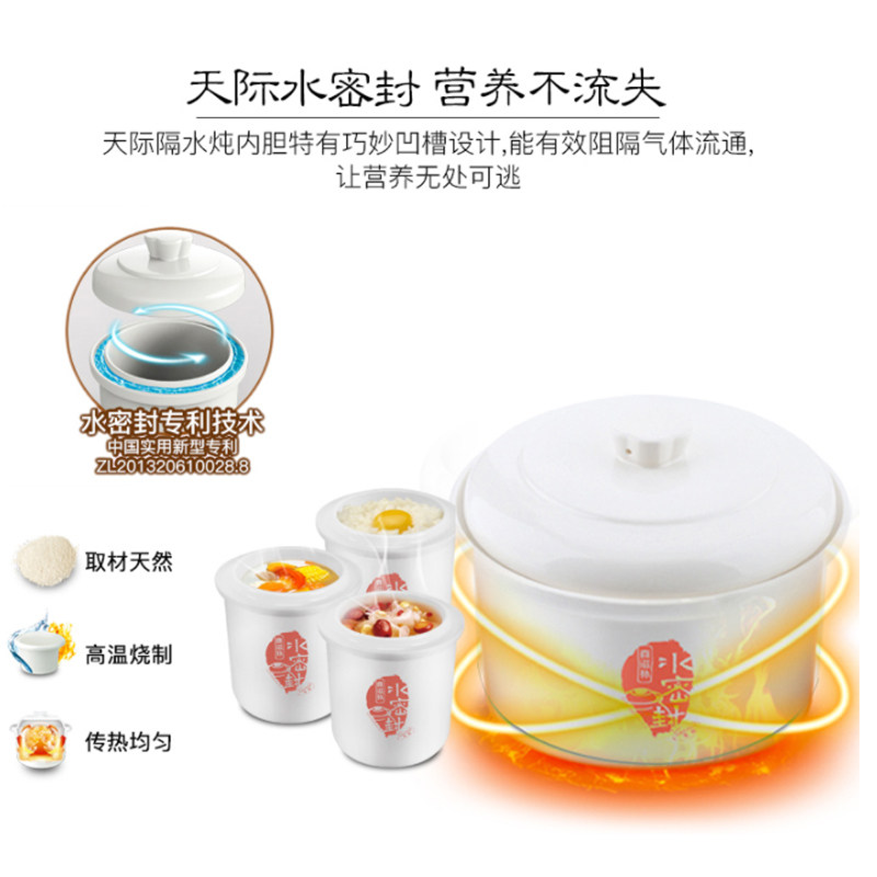 天际燕窝隔水陶瓷电炖锅煮粥炖汤锅 天际凯盈电炖/煮粥锅/文火炉