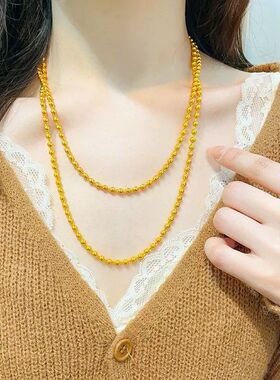 真金24电镀强保色金店同款实心