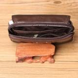 Кожаный ремень, поясная сумка с молнией, 4.5 дюймов, 5 дюймов, 5.5 дюймов, 6.3 дюймов, из натуральной кожи