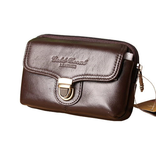 Кожаный ремень, поясная сумка с молнией, 4.5 дюймов, 5 дюймов, 5.5 дюймов, 6.3 дюймов, из натуральной кожи