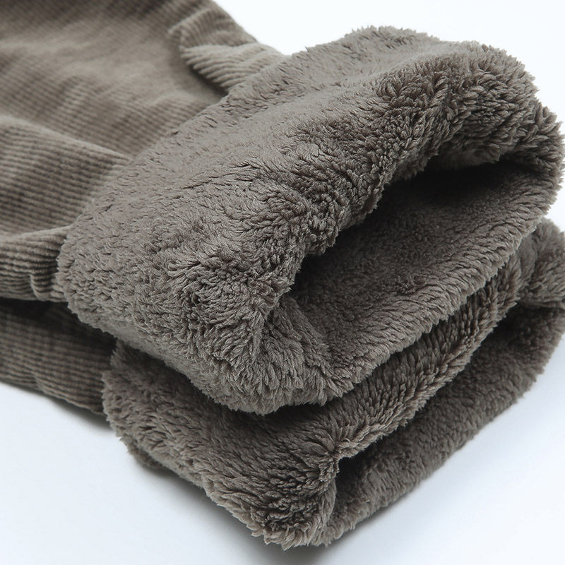 灯芯绒加绒加厚高腰裤子 有时候中老年女装