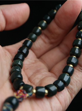 8mm精品少见绿色鸡肝石手链高档文玩手串单圈包浆质感好夏日礼物