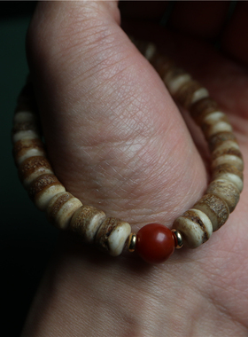 特价西藏天然牦牛骨手串藏式油润老灵骨珠精品少髓单圈骨串盘包浆