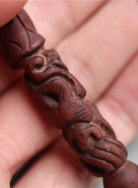 〓包老〓清代西藏民纯手工雕刻木质鱼题材项坠挂件随身多年diy坠