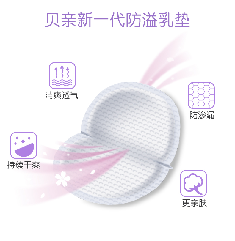 扬州艾美母婴专营店贝亲防溢乳垫一次性孕妇溢乳垫产妇防溢防漏奶垫奶贴隔奶垫132片1