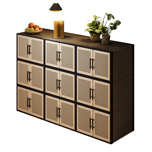 鞋柜收纳柜一体靠墙家用门口新款高级感多层大容量出租房用鞋架子 - 图0